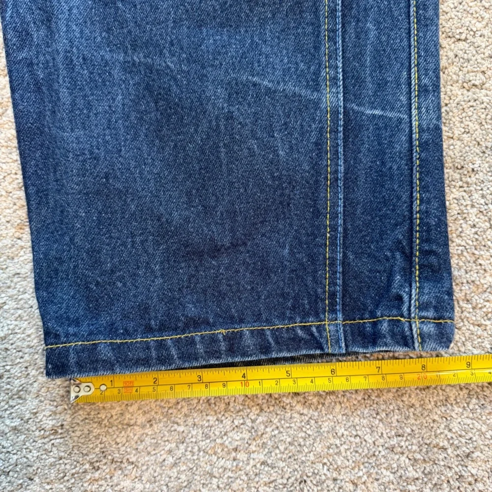 Brooklyn Xpress Jeans Co Baggy Denim Pants Blue Wide Leg Embroidered Mens 36x31